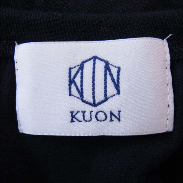 クオン 1902-CS03 裂織りショルダー 半袖 Tシャツ 黒系 M【新古品】【未使用】【中古】