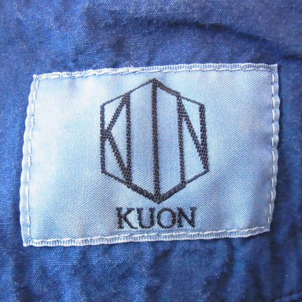 クオン 1701KWJ01 藍染 コットン リネン カバーオール ジャケット 紺系 L【美品】【中古】