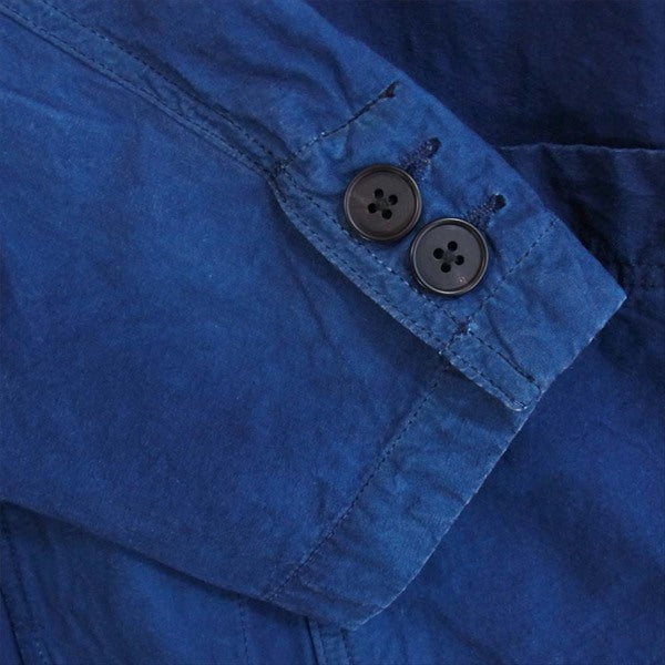 クオン 1701KWJ01 藍染 コットン リネン カバーオール ジャケット 紺系 L【美品】【中古】