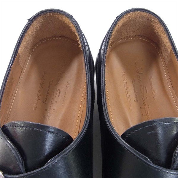 JALAN SRIWIJAYA ジャランスリウァヤ 98845 モンクストラップ ビジネス シューズ ブラック系 6.5【新古品】【未使用】【中古】