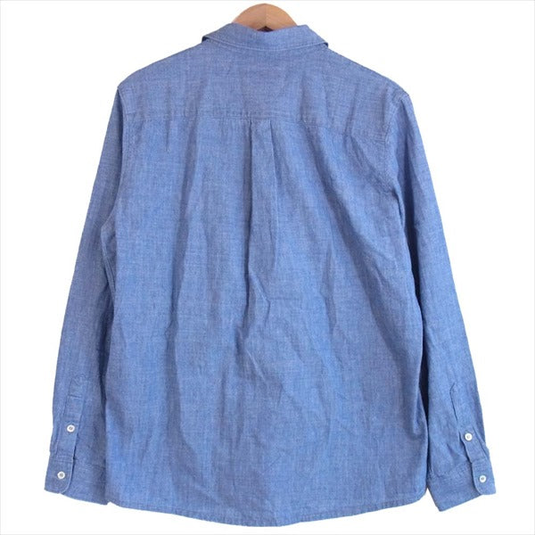 A.P.C. アーペーセー 胸ロゴ刺? コットン ダンガリー シャツ 長袖シャツ インディゴブルー系 M【美品】【中古】