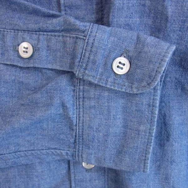 A.P.C. アーペーセー 胸ロゴ刺? コットン ダンガリー シャツ 長袖シャツ インディゴブルー系 M【美品】【中古】