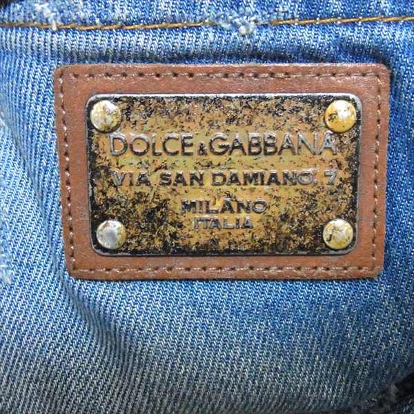 DOLCE&GABBANA ドルチェアンドガッバーナ ダメージ加工 イタリア製 デニム パンツ インディゴブルー系 48【中古】