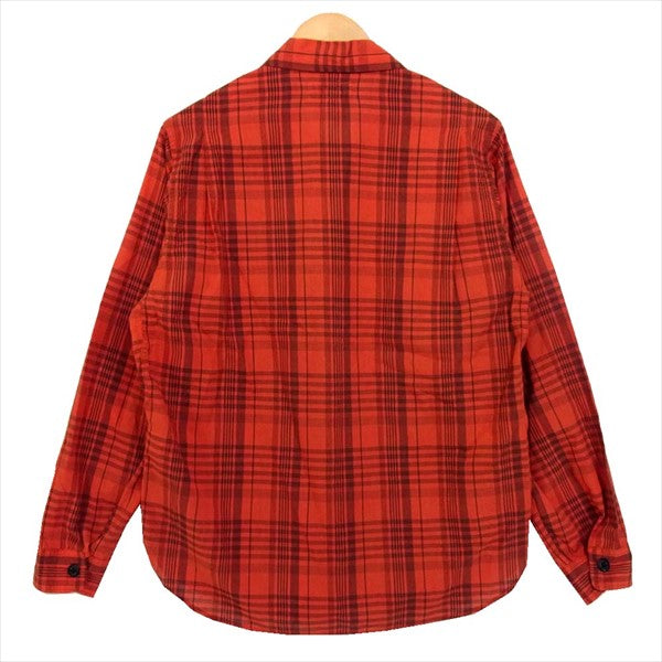 SASAFRAS ササフラス SF-191482 DIGS CREW HALF コットン リネン ハーフ シャツ ジャケット レッド系 S【中古】