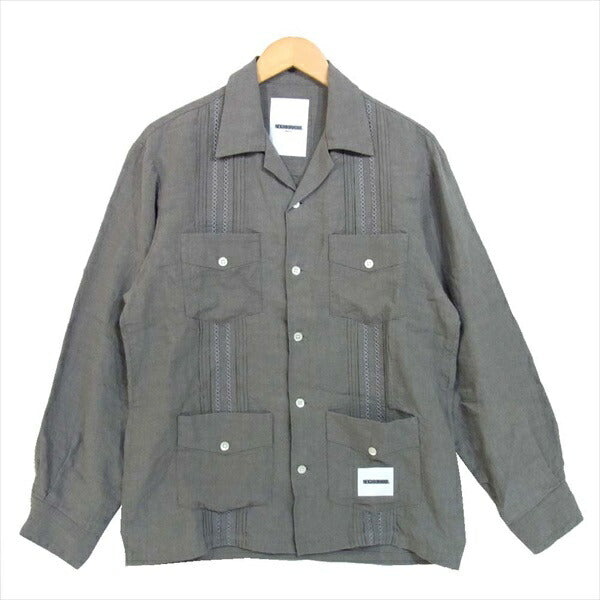 NEIGHBORHOOD ネイバーフッド 201SPNH-SHM02 20SS HABANA リネン キューバ シャツ 長袖シャツ グレー系 M【中古】