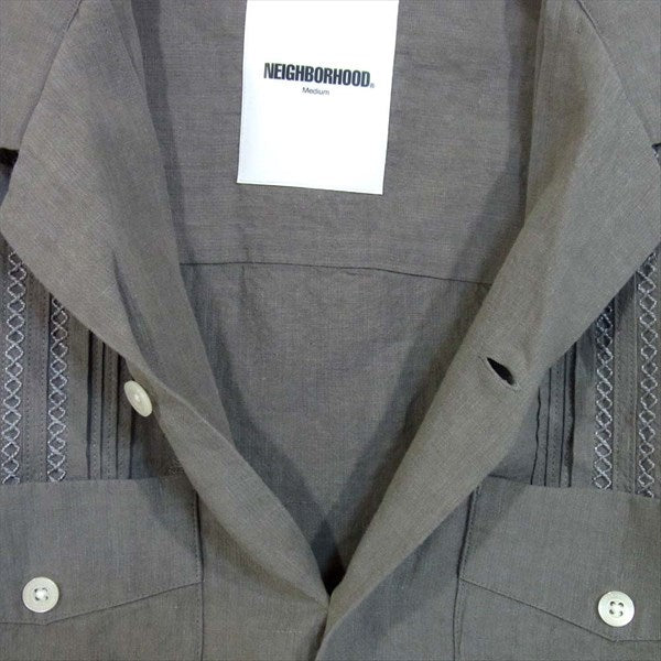 NEIGHBORHOOD ネイバーフッド 201SPNH-SHM02 20SS HABANA リネン キューバ シャツ 長袖シャツ グレー系 M【中古】