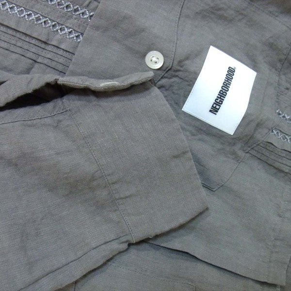 NEIGHBORHOOD ネイバーフッド 201SPNH-SHM02 20SS HABANA リネン キューバ シャツ 長袖シャツ グレー系 M【中古】