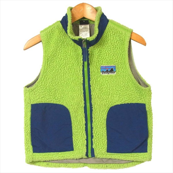 patagonia パタゴニア 11年製 65617 RETRO-X VEST キッズ 子供用 レトロエックス ベスト フリース ジャケット ライトグリーン系 KIDS' XS【中古】