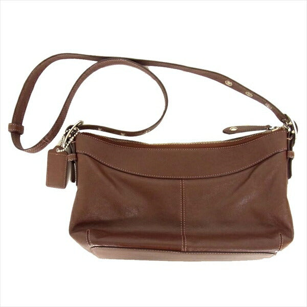COACH コーチ F15512 アシュレイ レザー ロゴ ゴールド タック レディース ショルダーバッグ ブラウン系【中古】