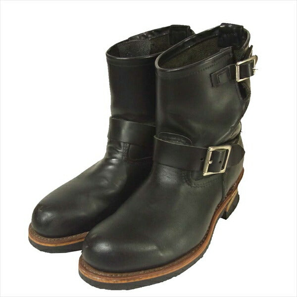 RED WING レッドウィング 2976 USA製 ショート エンジニアブーツ ブラック系 7.5D【中古】