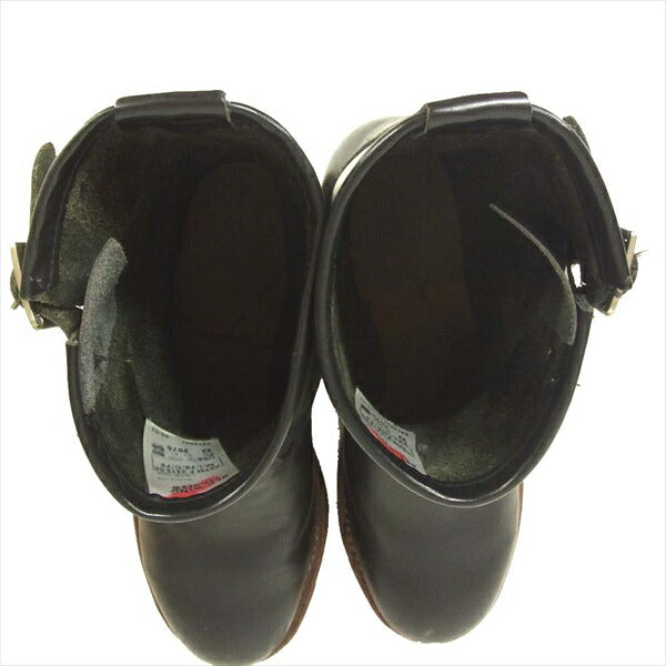RED WING レッドウィング 2976 USA製 ショート エンジニアブーツ ブラック系 7.5D【中古】