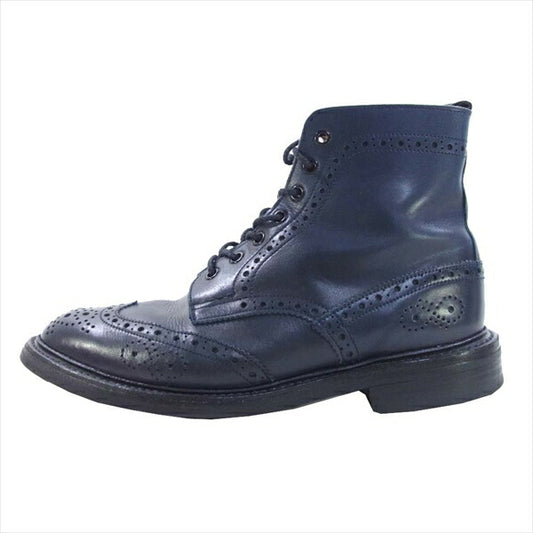 Tricker's トリッカーズ ポールスミス Paul Smith MALTON モールトン LEATHER COUNTRY BOOTS レザー カントリー ブーツ 黒系 サイズ表記なし(実寸インソール：26cm程度)【中古】