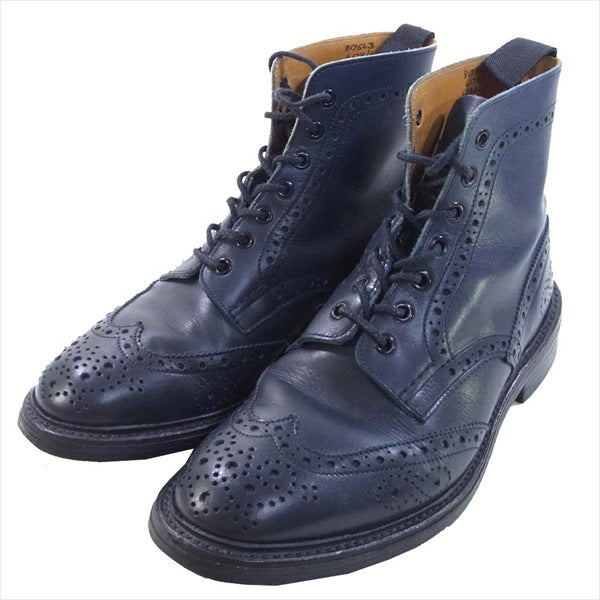 Tricker's トリッカーズ ポールスミス Paul Smith MALTON モールトン LEATHER COUNTRY BOOTS レザー カントリー ブーツ 黒系 サイズ表記なし(実寸インソール：26cm程度)【中古】