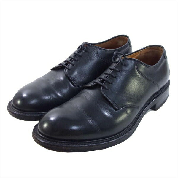 ALDEN オールデン 5551 × BEAMS レザー プレーントゥ ドレスシューズ ブーツ 黒系 UK8【中古】