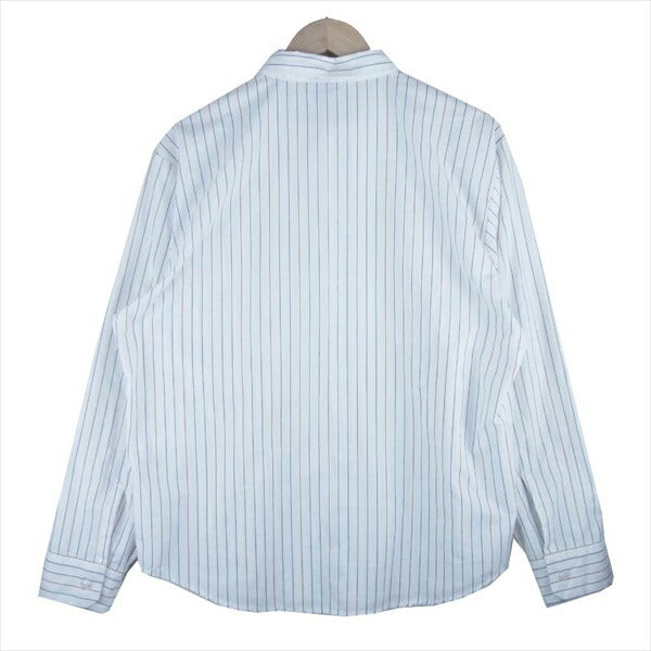 TENDERLOIN テンダーロイン ロゴワッペン ストライプ ワークシャツ 長袖シャツ 白系 M【中古】