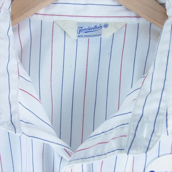 TENDERLOIN テンダーロイン ロゴワッペン ストライプ ワークシャツ 長袖シャツ 白系 M【中古】