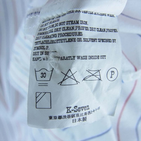 TENDERLOIN テンダーロイン ロゴワッペン ストライプ ワークシャツ 長袖シャツ 白系 M【中古】