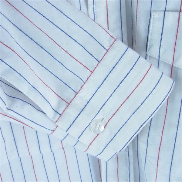 TENDERLOIN テンダーロイン ロゴワッペン ストライプ ワークシャツ 長袖シャツ 白系 M【中古】