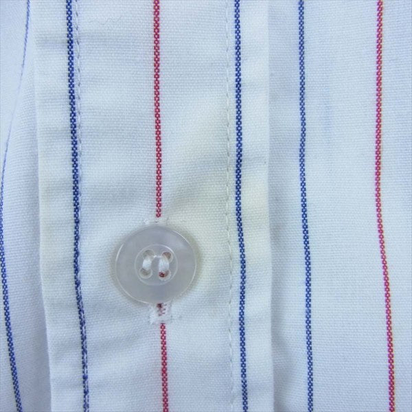 TENDERLOIN テンダーロイン ロゴワッペン ストライプ ワークシャツ 長袖シャツ 白系 M【中古】