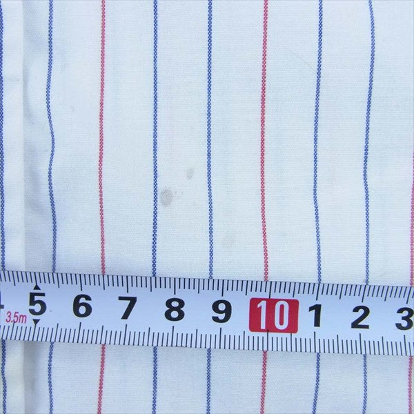 TENDERLOIN テンダーロイン ロゴワッペン ストライプ ワークシャツ 長袖シャツ 白系 M【中古】