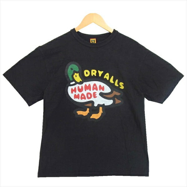 HUMAN MADE ヒューマンメイド DRY ALLS ロゴ ダックプリント 半袖Tシャツ 日本製 Tシャツ ブラック系 L【中古】