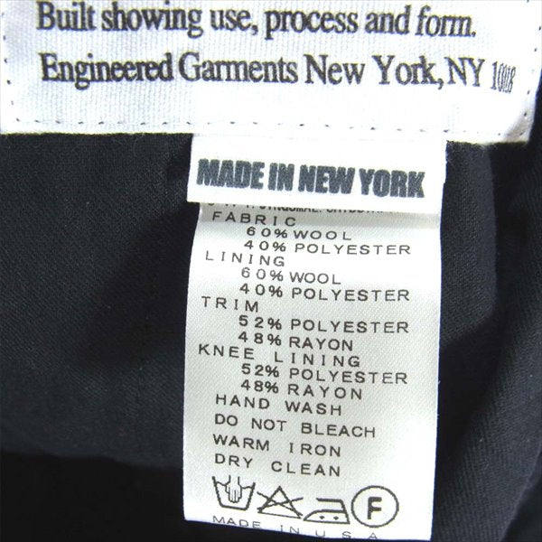 Engineered Garments エンジニアードガーメンツ 裾ダブル シャドーストライプ タック ウール スラックス パンツ ネイビー系 30【中古】