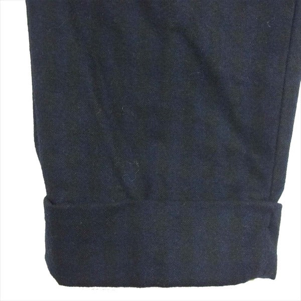 Engineered Garments エンジニアードガーメンツ 裾ダブル シャドーストライプ タック ウール スラックス パンツ ネイビー系 30【中古】