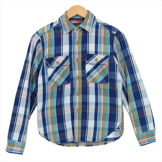 JELADO ジェラード 10周年記念 コットン レギュラーカラー チェックネルシャツ シャツ ブルー系 13【美品】【中古】