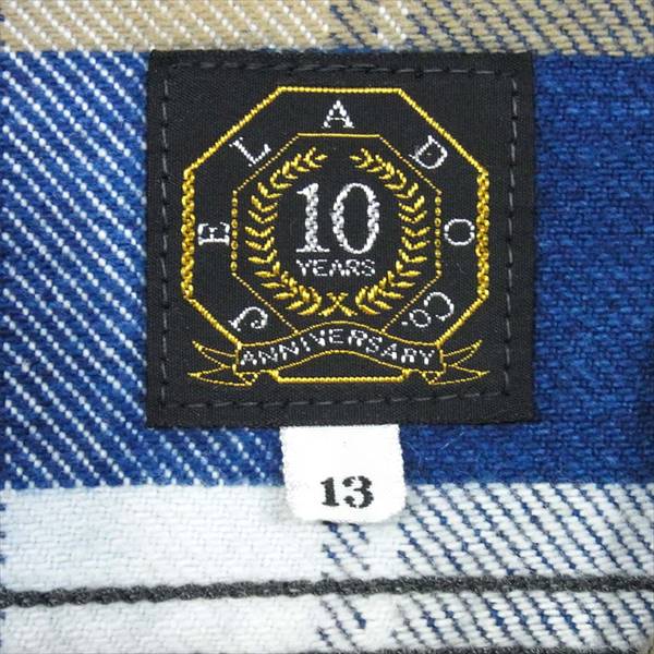 JELADO ジェラード 10周年記念 コットン レギュラーカラー チェックネルシャツ シャツ ブルー系 13【美品】【中古】