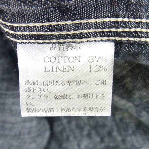 R.J.B アールジェイビー 裏地千鳥格子 シャンブレー 長袖シャツ コットン シャツ ダークグレー系 34【中古】