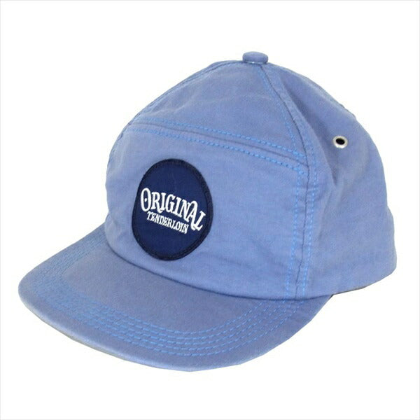 TENDERLOIN テンダーロイン T-6P CAP SATIN スナップバック ワッペン ロゴ キャップ 水色系【美品】【中古】