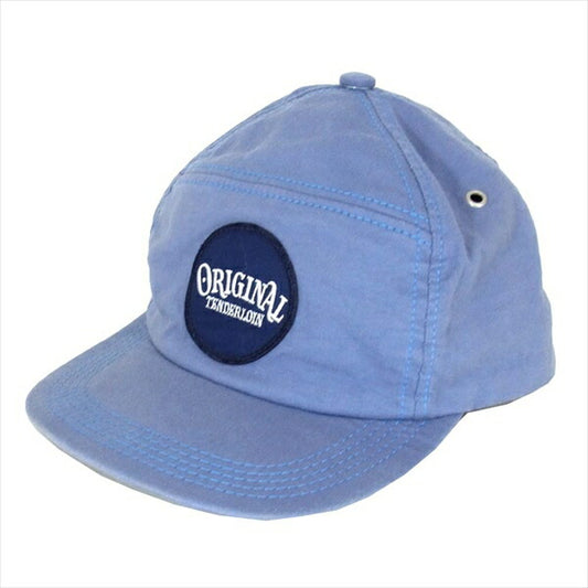 TENDERLOIN テンダーロイン T-6P CAP SATIN スナップバック ワッペン ロゴ キャップ 水色系【美品】【中古】