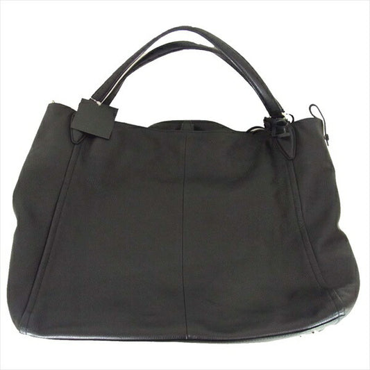 ガレリアント GLG-3901 カーフシュリンク レザー 袋型トート バッグ 黒系【新古品】【未使用】【中古】