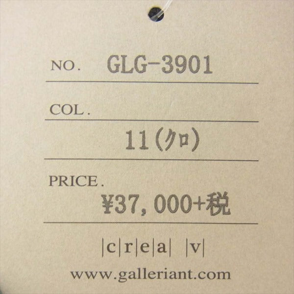 ガレリアント GLG-3901 カーフシュリンク レザー 袋型トート バッグ 黒系【新古品】【未使用】【中古】