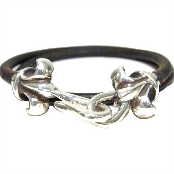 THIRTEEN DESIGN サーティーンデザイン レザー チョーカー ブレスレット ネックレス シルバー【中古】