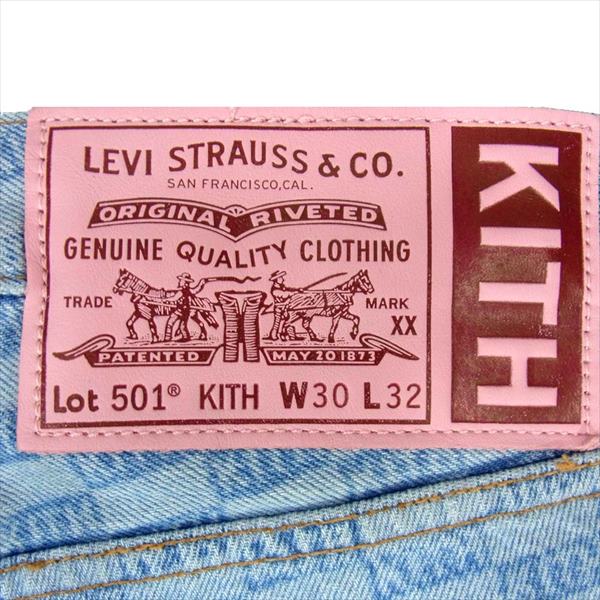 KITH キス × リーバイス Levi’s AOP 501 デニム パンツ インディゴブルー系 30【新古品】【未使用】【中古】