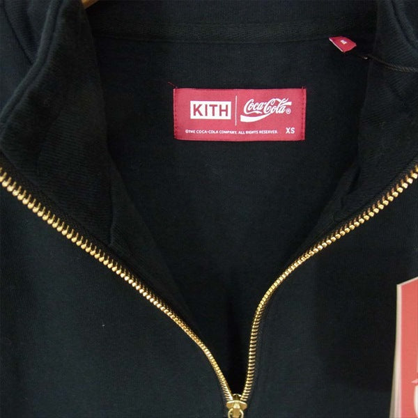 KITH キス × コカ コーラ Coca-Cola 1/4 Zip Rugby スウェット ブラック系 XS【新古品】【未使用】【中古】