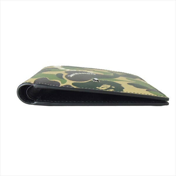 A BATHING APE アベイシングエイプ × モンブラン MONTBLANC PORTFOLIO 財布 カーキ(オリーブグリーン)系【新古品】【未使用】【中古】