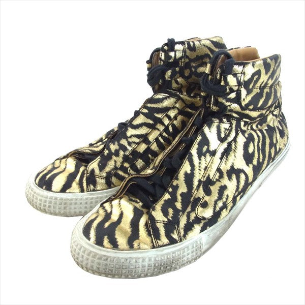 JIMMY CHOO ジミーチュウ ハイカット スニーカー ゴールド系 43【中古】