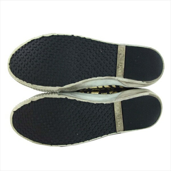 JIMMY CHOO ジミーチュウ ハイカット スニーカー ゴールド系 43【中古】