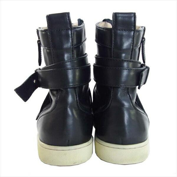 Christian Louboutin クリスチャンルブタン ベルテッド サイドジップ ハイカット  スニーカー 黒系 43【中古】