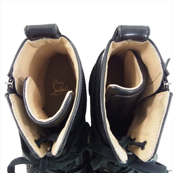 Christian Louboutin クリスチャンルブタン ベルテッド サイドジップ ハイカット  スニーカー 黒系 43【中古】