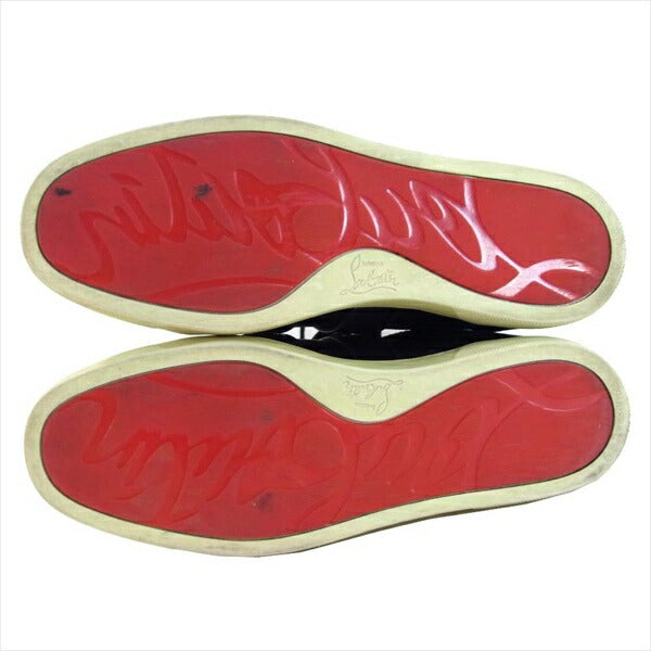 Christian Louboutin クリスチャンルブタン ベルテッド サイドジップ ハイカット  スニーカー 黒系 43【中古】