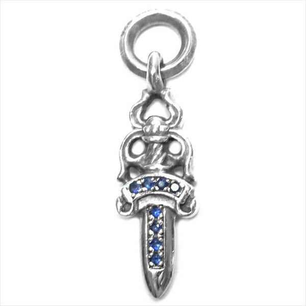 CHROME HEARTS クロムハーツ（原本無） ダガー チャーム パヴェ サファイア ペンダントトップ シルバー -【中古】
