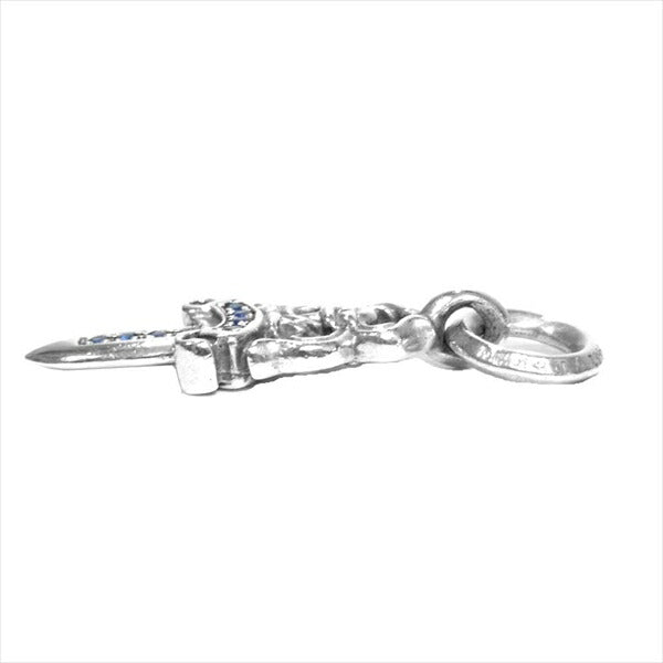 CHROME HEARTS クロムハーツ（原本無） ダガー チャーム パヴェ サファイア ペンダントトップ シルバー -【中古】