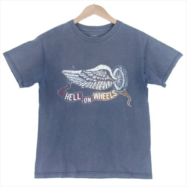 TENDERLOIN テンダーロイン HELL ON WHEELS T-TEE 2 ウォッシュ 加工 プリント Tシャツ グレー系 Ｓ【中古】