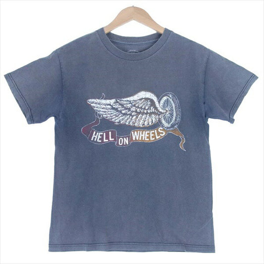 TENDERLOIN テンダーロイン HELL ON WHEELS T-TEE 2 ウォッシュ 加工 プリント Tシャツ グレー系 Ｓ【中古】