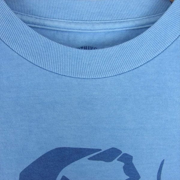 TENDERLOIN テンダーロイン T-TEE ZIG ZAG 藍染 加工 プリント Tシャツ 水色系 Ｓ【中古】