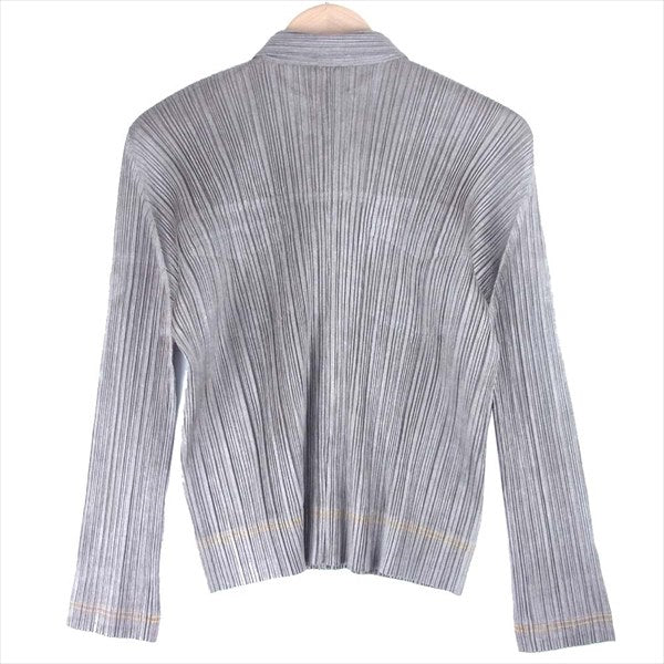 PLEATS PLEASE プリーツプリーズ イッセイミヤケ ISSEY MIYAKE PP73-JD408 Gジャンタイプ ジャケット レディース 長袖シャツ カーキ(オリーブグリーン)系 3【美品】【中古】