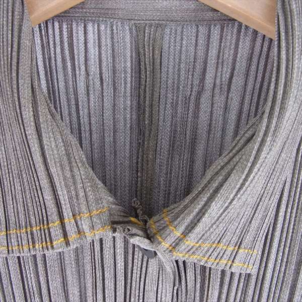 PLEATS PLEASE プリーツプリーズ イッセイミヤケ ISSEY MIYAKE PP73-JD408 Gジャンタイプ ジャケット レディース 長袖シャツ カーキ(オリーブグリーン)系 3【美品】【中古】